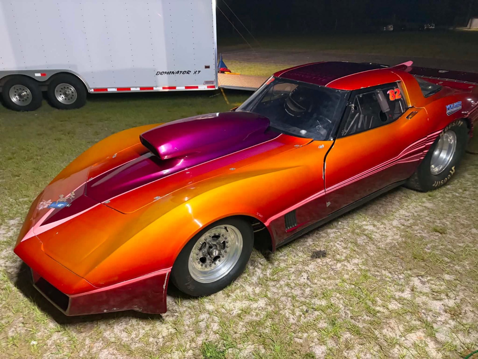 Candy sunset Corvette in the pits